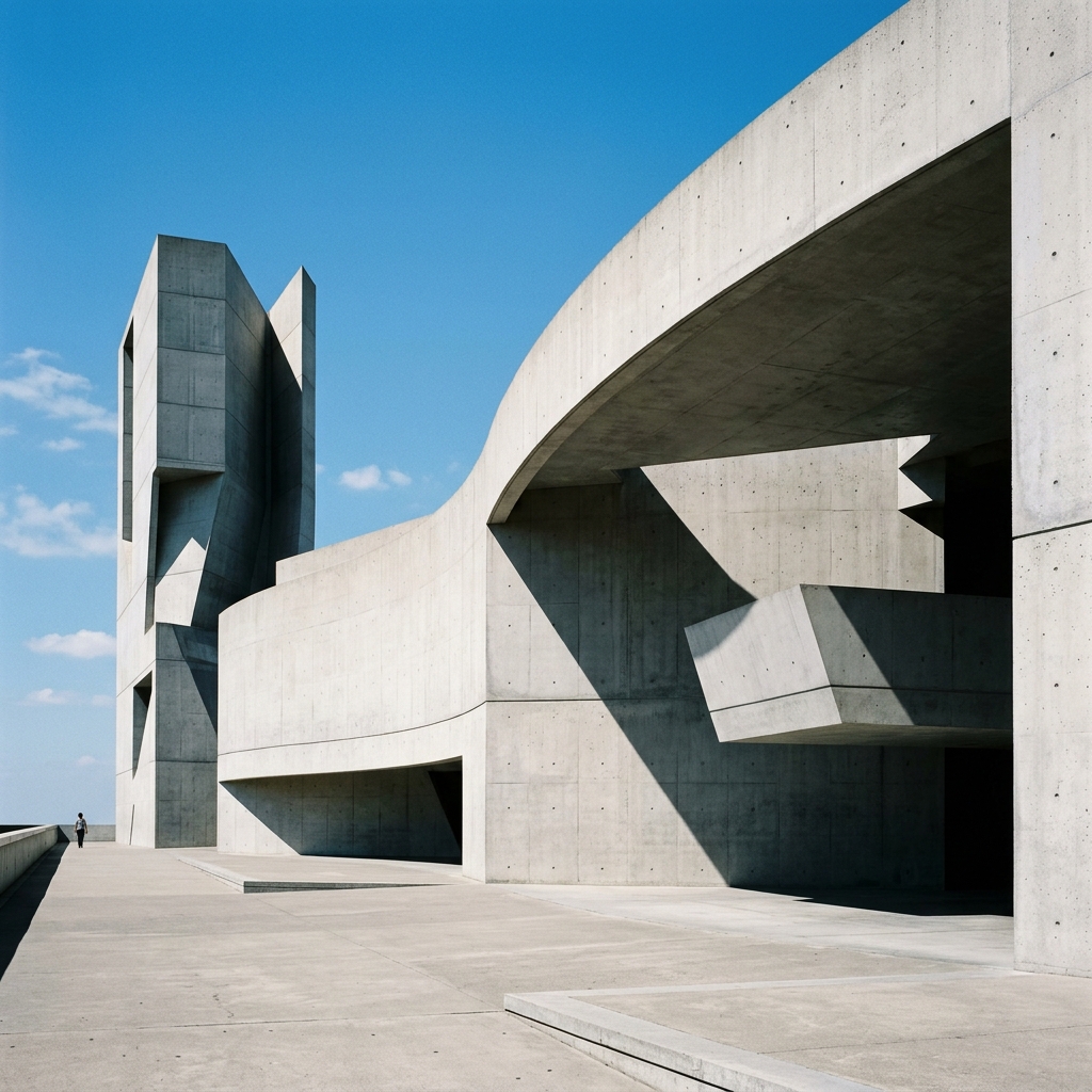 Geometric concrete structure showing shadows and curves - Architectural Photography by Mahabub Esan
